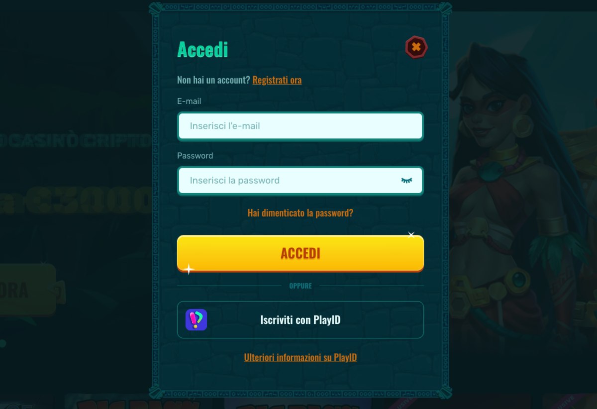 Spinanga login e recupero password